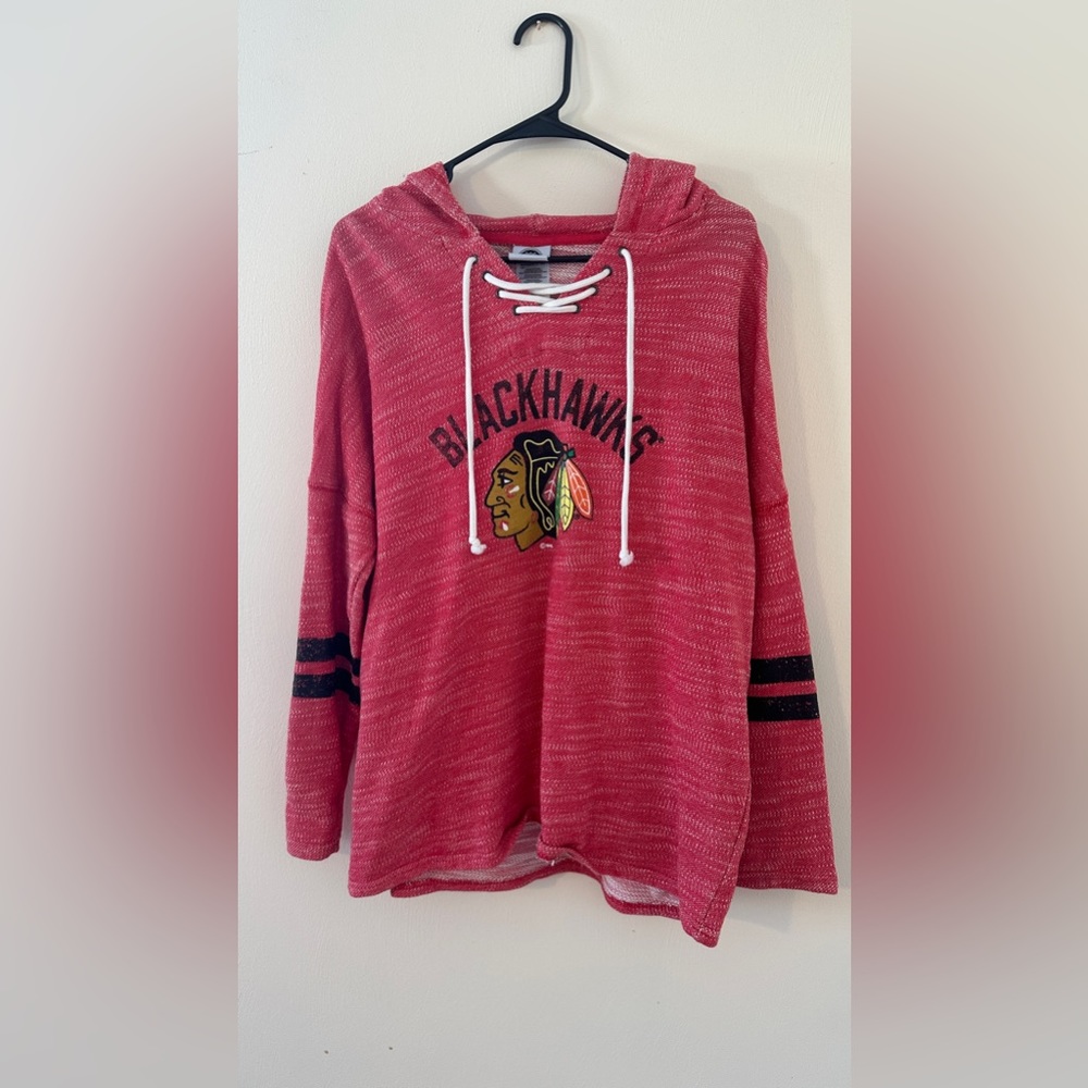 Chicago Blackhawks light weight hockey tie hoodie
